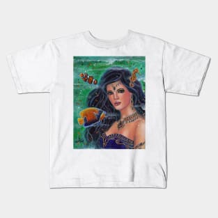 Suvarna Mermaid art by Renee Lavoie Kids T-Shirt